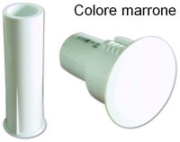 Marchio: DIAS. Articolo: DC1814/M. Contatto N.C. Ø mm 19, magnete Ø mm 9.5 , portata mm 15, 2 conduttori da 0.32 mmq lunghezza mm 300, fissaggio a pressione. Colore marrone.