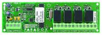 Marchio: PARADOX. Articolo: APR3PGM4. Modulo 4 uscite a relè (5A) programmabili, con collegamento su BUS. Permette l'attivazione di sirene, luci, porte o cancelli automatici, ecc. Compatibile con centrali DIGIPLEX EVO.