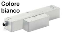 Marchio: TSEC. Articolo: CLV-03M-W. Sensore inerziale CLIC serie V a vista con contatto magnetico integrato, morsetti con sistema plug, grigio (G). Disponibile marrone (N) o bianco (W) su ordinazione.