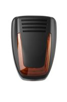 Marchio: VENITEM. Articolo: 20200201. Sirena autoalimentata a 13.8 Vdc con lampeggiante a led. Mose L nero opaco cal. Arancio.