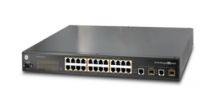 Marchio: ARITECH. Articolo: GE-DS-242-POE. 24-Port 10/100Base-Tx IEEE802.3af Copper Ports + 2-Ports 10/100/1000Base-T TP/ SFP ComboManaged Switch (24x 15,4W / 380W PoE Budget)(0~50°C) - accepts SFP-Port 1000Base-SX/BX/LX/LHX/ZX only. Additional PSU to be ordered: internalPSU Note: SFP Modules 1000 not included