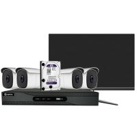Marchio: DIERRETVCC. Articolo: VH-SF-KIT40-4K. Safire - Kit 4K Ultra HD TVCC 4 Telecamere Compatte Lente Fissa 4K - Composto da: 1 x SF-HTVR8104A-4K 4 CH H.265+/H.265 4K - 1 x HD4TB Disco Duro 4TB speciale per videovigilanza Wester Digital WD40PURX - 4 x SF-CV035UW-4KT Telecamera Compatta ULTRA 4K 2.8 mm IR 60m WDR IP67 - 1 x MNT27-4K Monitor LED 27