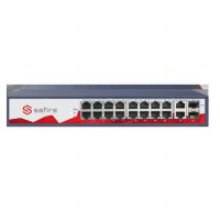 Marchio: DIERRETVCC. Articolo: VH-SW2016POE-150W. Safire - Switch da tavolo - 20 porte RJ45 10/100 Mbps + 2 Gigabit Combo Port - 16 porte PoE (porte 1~16) - Supporta alimentazione PoE fino a 150W in totale per tutte le porte - Compatibile con PoE IEEE802.3af/at