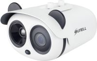 Telecamera bullet termica Body Temp Detection (rilevamento della temperatura corporea) IP H264/265/MJPEG, risoluzione termica D1/30fps, vision 1080p/30fps, risoluzione 400x300, sensore Uncooled IRFPA, sensibilità termica 40mK, ottica da 8mm, possibili visualizzazioni: biancoero, effetto incandescente, effetto arcobaleno ed effetto ruggine. IP66, alimentazione 12Vdc/POE 