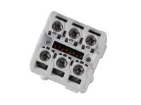 Marchio: ARITECH. Articolo: II950I. Modulo equipaggiato per 1 ingresso controllato con funzione di pre-allarme. Circuito per la priorità di allarme impostabile. Possibilità di montaggio su barra DIN-Rail. Completo di isolatore. 