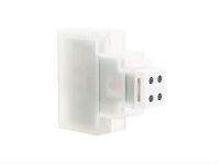 Marchio: COMBIVOX. Articolo: INTRO BIANCO. Lettore chiave di prossimità per adattatore RJ45. Dotato di antenna ricevente omnidirezionale ad alta portata della lettura Tag. 4 led (verde, rosso, giallo e arancio) con possibilità di associare a ciascun led una funzione a scelta tra inserimento/disinserimento di una o più aree, attivazione comando, memoria allarme e anomalia sistema. Programmazione chiave con associazione di una funzione differente per inseritore.