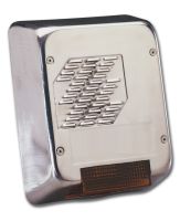 Marchio: DOMOTEC. Articolo: DSA90CI-N (neutra). Sirena autoalimentata 12 Vcc con coperchio in acciaio inox con griglia metallica di protezione.Caratteristiche• Fondo in plastica con coperchio in acciaio inox• Griglia metallica di protezione• Potenza acustica 107 db a 3m• Flash con lampada a filamento• Tamper antiapertura ed antistrappo• In assenza di controllo da centrale limitazione tempo suonataselezionabile 2/9 minuti• Uscita segnalazione anomalie: batteria bassa, fusibile, lampada.• Funzione contacicli selezionabile• Blocco positivo• Protezione e segnalazione inversione polarità• Protezione IP34• Circuito tropicalizzato• Alloggiamento batteria 12V 2 Ah• Dimensioni: mm 210x265x90