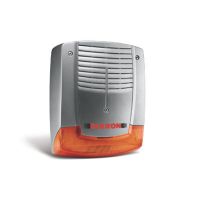 Marchio: ELKRON. Articolo: HPA702LG. Sirena da esternoSirena in alluminio pressofuso verniciato silver metallizzatoFlash di segnalazione in tecnologia LED (policarbonato)Controlli gestiti tramite microprocessorePressione acustica: 103 dB (A) @ 3 mGabbia interna di protezione antisfondamento in lamiera zincataSistema antiapertura e antiasportazioneProtezione elettronica anti-perforazione: opzionaleProtezione elettronica anti-schiuma: opzionaleSegnalazione di sovratemperatura (fiamma ossidrica, lancia termica): opzionaleContropiastra in acciaio: opzionaleFunzione di blocco inizialeMemorizzazione allarme (tramite lampeggio del flash)Modo di suonata programmabile su 16 diverse modulazioni con 2 modalità di suonataconformi IMQ. Funzione DEMO per l’ascolto delle diverse modulazione di suonata(con intensità sonora ridotta)Autodiagnosi di guasto batteria e trombaPredisposizione mini livella a bolla d’ariaPossibilità di programmare gli ingressi di blocco (BL) e TC come bilanciati o normalmente chiusi, riferiti a positivo o negativoTime-out di suonata in caso di mancanza permanente del segnale di blocco (4 diverse temporizzazioni programmabili)Conteggio ciclo suonate (escludibile)Test della batteria (sotto carico), integrità lampeggiatore e trombaUscita di guasto per batteria bassa, interruzione o cortocircuito del modulo flash, interruzioneo cortocircuito tromba, anomalia funzionale modulo protezioni (se presente)Memorizzazione allarme (tramite lampeggio del flash)Protezione da inversione di polarità batteria e alimentazione da centraleProtezione antiapertura e antiasportazioneFunzione stato impianto per “ponteggi”Segnalazione visiva di “stato guasto” e “stato sistema”Tensione nominale di alimentazione: 13,8 Vdc , 14,4 VdcTensione di funzionamento (min – max): 9 – 15 VccAssorbimento a riposo: 4 mAAssorbimento max in allarme: 750 mAAssorbimento max dalla centrale: 150 mAAssorbimento flash: 100 mA di picco; 7 mA mediFrequenza di funzionamento: 1400 ÷ 1600 HzTensione di blocco ingressi (NC a positivo: 4,3 Vdc min. ÷ Vdc max)Tensione di blocco ingressi (bilanciati a positivo): 3,5 min ÷ 7,5 Vdc maxSoglia batteria bassa: 11,2 Vdc ÷ 11,4 VdcMicro-interruttore antiapertura/antiasportazione: 1 A @ 24 VdcContatto tamper del modulo protezioni (relè allo stato solido): 50 mA @ 50 Vdc; R type = 20 ohmTemperatura di funzionamento dichiarata dal costruttore: -25°C ÷ +70°CTemperatura di funzionamento certificata (Norme CEI): -25°C ÷ +55°CGrado di protezione involucro dichiarato dal costruttore: IP43 / IK06Grado di protezione involucro certificato (Norme CEI): IP34Accumulatore allocabile: 12 V / 2,2 AhDimensioni (l x h x p): 237 x 287 x 90 mm