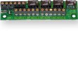 Marchio: GUARDALL. Articolo: RL 4. Scheda 4 relè dimensionata x essere alloggiata nel concentratore 8 ingressi PX. Permette la trasformazione di uscite logiche in uscite a relè NO-NC, alimentazione 12-14Vdc