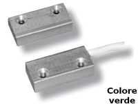 Marchio: UNITEK. Articolo: UTKCS60CVE. Contatto magnetico per superficie in alluminio - uscita cavo l.60cm a 4 conduttori-anodizzato verde