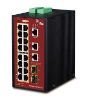 Marchio: ARITECH. Articolo: NS3552-16P-2T-2S. The IFS NS3552-16P-2T-2S is an Industrial Gigabit PoE+ Managed Switch equipped with sixteen 10/100/1000Mbps RJ45 ports withPoE+ (30w) capabilities and two Gigabit RJ45/SFP (fiber) uplink ports.