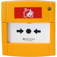 Marchio: NOTIFIER. Articolo: M700KACI-SG-Y. Pulsante indirizzabile manuale a rottura vetro, colore giallo con scatola di montaggio incasso. Provvisto di LED rosso per la segnalazione locale di attivazione. Indirizzamento a mezzo di selettori rotanti e provvisto di doppio isolatore per protezione della linea di comunicazione. Destinato al comando manuale di spegnimento. Fornito con chiave di test. Conforme alla Normativa EN 12094 parte 3. Alimentazione 15-28Vcc. Corrente a riposo di 200 microA ed in allarme di 5mA con led attivo. Temperatura di funzionamento da 0°C a +50°C. Umidità relativa sino a 95%. Grado di protezione IP 44.