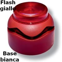 Marchio: UNITEK. Articolo: UTKASLE1224SBR1. Flashtone sirena con lampeggiante incorporato 12/24v - base bianca- flash giallo- base bassa ip43