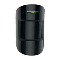 Marchio: AJAX. Articolo: COMBIPROTECTN. Doppio rivelatore di movimento PIR senza fili con rivelatore di rottura vetri integrato, colore nero.PRESTAZIONICombiProtect Ajax rileva immediatamente qualsiasi intruso negli ambienti, ma ignora il movimento di animali domestici, spifferi d’aria e condizionatori. Controlla l’integrità dei vetri entro un raggio di 9 metri dal rivelatoreCARATTERISTICHE TECNICHEColore: NeroTipo di rivelatore: senza filiUtilizzo: in internoDistanza di rilevazione movimento: fino a m 12Sensibilità: al movimento e alla rottura vetri: regolabile su 3 livelli (bassa, media, alta)Angoli di rilevazione movimento: 88.5° orizzontali, 80° verticaliAltezza consigliata di fissaggio: m 2.4Opzione limite rilevazione animali domestici: peso fino a 20 kg, altezza cm 50Distanza di rilevazione rottura vetri: fino a m 9Sensori di rilevazione: piroelemento per il movimento, microfono Electret per la rottura vetriProtezione antimanomissione: disponibilePotenza segnale radio: 20mWProtocollo di comunicazione Jeweller 868MHzDistanza max. fra rivelatore e unità centrale: fino a 2.000 metri (in area libera)Alimentazione: batteria CR123ATensione di alimentazione: 3VDurata della batteria: fino a 5 anniTemperatura di funzionamento: da 0°С a +50°СUmidità di funzionamento: fino a 80%Dimensioni: mm 110 x 65 x 50