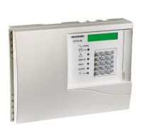 Marchio: ELKRON. Articolo: CT06. Comunicatore telefonico PSTNIl comunicatore telefonico CT06 è il risultato del programma di continuo sviluppodella gamma di prodotti Elkron. CT06, equipaggiato di sintesi vocale, si presenta ideale per offrire la migliore soluzione su linea telefonica PSTN, con alte prestazioni e avanzate caratteristiche tecniche: tra le quali la possibilità di eseguire sino a 3 “telecomandi”a distanza tramite la tastiera del proprio telefono fisso o mobile. Il comunicatore telefonico CT06 offre altre interessanti caratteristiche. Come il Salto segreteria, la funzione risponditore, il Blocco con codice delle chiamate in corso, il Test linea telefonica dinamico, la Memoria eventi, i Menu multilingua (6 lingue) e 6 reti telefoniche nazionali PSTN selezionabiliConforme allo standard europeo TBR21Dotato di 2 ingressi d’allarme programmabili di tipo N.C., N.A.,Bilanciati e NON Utilizzato + 1 Ingresso di Controllo (TC). Tutti riferibili al positivoo al negativoUSCITE SEGNALAZIONI E COMANDI: Il comunicatore telefonico CT06 dispone di 5 Uscite (4 elettriche open collector e 1 a relè). 2 uscite sono dedicate alla segnalazione di guasto, mentre le altre sono dedicate ai comandi DTMF, per eventuale controllo da remoto o da tastiera locale integrata; oppure associabili in modo esclusivo agli ingressi di allarmeIN1 e IN2NUMERI TELEFONICI: 12 numeri telefonici max 28 cifre ciascuno, max 10 messaggi vocali (1 base da 10 sec. + 9 da 5 sec.) utili alla conferma di avvenuto allarme e telecomando DTMF eseguito. La registrazione e l’ascolto si effettuano tramite cuffia fonica in dotazione.LED DI SEGNALAZIONE: il display LCD (2 righe per 16 caratteri) e i 6 Led di segnalazione permettono di accedere facilmente alla programmazione con menu utente, menu installatore e stato sistema (anche in assenza d’alimentazione grazie alla memoria non volatile).Uscite elettriche guasto: 2 – Imax 10 mA cadaunaUscite elettriche telecomandabili: 2 – Imax 10 mA cadaunaUscita Relé telecomandabile: 1 – Imax 1A (sullo scambio relé)Lingue selezionabili: italiano/francese/inglese/tedesco/spagnolo/portogheseReti Telefoniche selezionabili: Italia/Francia/Inghilterra/Germania/Spagna/PortogalloTipo selezione: DEC/DTMFSoglia batteria scarica: <10,8 VdcTamper antiaperturaTensione minima di funzionamento: 12 VdcTensione massima di funzionamento: 14,5 VdcAssorbimento tipico a riposo: 70 mAAssorbimento massimo: 250 mACorrente su uscita alimentazione aux: max 150 mAAccumulatore allocabile: 12 Vdc – 2.2AhDisplay: LCD 2 righe 16 caratteriTemperatura di funzionamento: +5°C/+40°CDimensioni (L x H x P): 245 x 185 x 70 mm