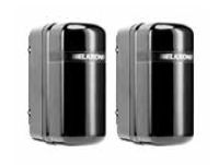 Marchio: ELKRON. Articolo: ELR60RT 2PH/60. Coppia barriere a doppio raggio, portata 60 m. Batteria a corredo.