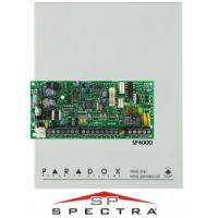 Marchio: PARADOX. Articolo: SP4000. Centrale a microprocessore a 4 zone cablate (8 con la funzione di duplicazione zone) espandibile fino a 32 zone cablate/senza fili. Fino a 15 zone su tastiere (1 per tastiera). Possibilità di inserimento a chiave. Memoria 256 eventi, 32 codici utenti etelecomandi. Possibilità di inserimento rapido con zone aperte, e di suddividere l’impianto in 2 aree indipendenti con areacomune. Combinatore telefonico digitale incorporato: 3 numeri per Centrale di Sorveglianza e 5 numeri per combinatore vocale(con VDMP3). Cambio automatico dell’ora legale e solare. Connessione diretta a 9.6k baud con il software BabyWare. 1 uscitaprogrammabile, espandibile a 10. 1 uscita a relè. Possibilità di espansione a 32 zone con moduli di espansione su BUS per zonecablate. Alimentatore “switching” 1.1A. Armadio metallico mm 280x280x76. Compatibile con tastiere TM50, K32LCD+, K32I,K32+, K10H, K10V, K32LX e K32LX/86.➤ Possibilità di inserimento Perimetrale, Notturno, Totale per singola area➤ Compatibile con modulo combinatore telefonico vocale VDMP3➤ Compatibile con modulo comunicatore PCS250 per rete GSM➤ Compatibile con modulo Internet IP150➤ Firmware aggiornabile localmente tramite interfaccia 307USB e software BabyWare➤ Programmazione facilitata con menu guidato➤ Modalità di funzionamento StayD➤ Compatibile con ricevitore RTX1 e RTX3➤ Conforme EN50131 Grado 2