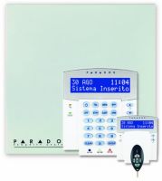 Marchio: PARADOX. Articolo: MG5050-LCD. Versione a 433 MHz - Centrale come MG5050, ma fornita con tastiera K32LCD con visualizzatore alfanumerico LCD con retroilluminazione colore blu ad alta visibilità e 1 telecomando bidirezionale REM2.