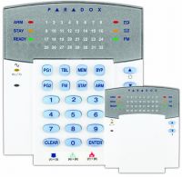 Marchio: PARADOX. Articolo: K32WK. Versione 433MHz. Tastiera con ricevitore radio bidirezionale integrato, gestisce 32 zone senza fili e 32 telecomandi, visualizzatore alfanumerico LCD con retroilluminazione colore blu ad alta visibilità, 2 righe di 16 caratteri con scritte programmabili, sportello verticale di protezioni e dei tasti, possibilità di regolazione della luminosità, del contrasto e della velocità di scorrimento del testo. Collegamento su BUS. 1 ingresso di zona. Compatibile con centrali SPECTRA SP versione 4.72 o superiore o centrali SP4000 e SP65 versione 4.90 o superiore. Fornita con 1 telecomando bidirezionale REM2.