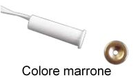 Marchio: UNITEK. Articolo: UTKCI01T2MR. Contatto magnetico da incasso plastico marrone con magnete toroidale 14x3x3mm