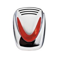 Marchio: VENITEM. Articolo: 20200456. Sirena autoalimentata a 13.8 Vdc con lampeggiante a led, sistema antischiuma-antishock e anti-perforazione. Murano LSP  Cromo Cal. Arancio.