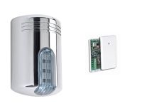 Marchio: VENITEM. Articolo: AS1KIT2CRF. Kit Doge AS1 Cromo calotta fumè + ATX3 + batt. Sirena Doge wireless, AUTOPROTETTA, BIDIREZIONALE, SUPERVISIONATA, sistema antischiuma brevettato a doppia tecnologia contro i falsi allarmi, antishock contro gli urti violenti e lampeggiante a led, compatibile con qualsiasi tipo di centrale filare e/o wireless. Funziona in abbinamento con il dispositivo bidirezionale ATX3 (senza sirena interna). Funzioni come per ATX2/S.