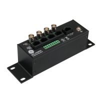 Marchio: ARITECH. Articolo: GEC-4VDPBC. Combiner UTP a 4 canali, passivo (Video-Power), protezione da sovratensioni e loop di terra