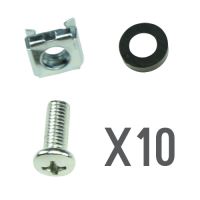 Marchio: DIERRETVCC. Articolo: VH-CN-M6. Viti per rack - Metrica M6 - Include 8 unità - Dado, vite e separatore