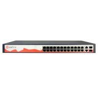 Marchio: DIERRETVCC. Articolo: VH-SW2824POE-250W. Safire - Switch da tavolo - 28 porte RJ45 10/100 Mbps + 4 Gigabit Combo Port - 24 porte PoE (porte 1~24) - Supporta alimentazione PoE fino a 250W in totale per tutte le porte - Compatibile con PoE IEEE802.3af/at