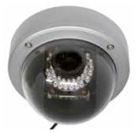 Marchio: GUARDALL. Articolo: G-400VD. Telecamera minidome Day/Night alta risoluzione antivandalo OSD full function.Risoluzione 540 linee, rapporto s/n >50db. AGC off/basso/medio/alto, DNR, bilanciamento del bianco ATW/AWC/Manuale, mirror, motion detection 4 zone programmabili. Ottica varifocal 4-9 mm, IR con 42 led. Alimentazione 12Vcc 560mA max. Dimensioni Ø 140mm x H 110mm. Portata illuminatore nominale interno 20 m. esterno 15 mt.