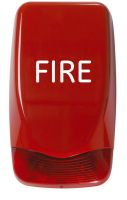 Marchio: ARITECH. Articolo: AS371. Sirena ad alta partenza con lampeggiante da esterno. Protezione IP55. Colore rosso e scritta FIRE. Controllo separato per sirena e lampeggiante. Certificazione CPD.