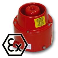 Marchio: COOPER. Articolo: PX805002. Sirena bitonale di segnalazione antincendio in contenitore a sicurezza intrinseca. Adatta ad installazioni in ambienti a rischio di esplosività. Alimentazione 24 Vcc. Assorbimento 50 mA.