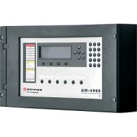 Marchio: NOTIFIER. Articolo: AM4000 (CEI 450). Centrale indirizzata antincendio di rilevazione a 4 loop per la gestione di sistemi di tipo indirizzato. Ciascuna linea permette il collegamento di 99 rivelatori e 99 moduli. La centrale permette la gestione separata della rivelazione gas, grazie ad apposito modulo d’interfaccia, tale visualizzazione deve avvenire su un terminale remoto dedicato ai soli allarmi tecnici. Uscita sirena controllata, uscite relè per allarme generale e guasto. Due uscite seriali nella versione standard con altre due opzionali tramite scheda aggiuntiva. Uscite standard per 22 terminali e per pc per download/upload programmazioni. Uscite opzionali per connessione ethernet (TCP/IP) ed una USB per pc o stampante, oppure un’uscita RS232/485 per connessione a NOTI-FIRE-NET. Display grafico con 8 righe per 40 colonne. Scritte programmabili da 32 caratteri per punto e 32 caratteri per zona. 150 zone geografiche e 400 gruppi con operatori logici (AND, OR, DEL, ecc.). Archivio di 999 eventi. Auto programmazione linee con riconoscimento doppi indirizzi. Segnalazione di necessità di manutenzione per i rivelatori. Certificata CPR in conformità alla EN 54 parti 2 e 4. Alimentazione da rete 230Vca. Alimentatore standard 2,7A. Corrente ausiliaria a 24Vcc di 1A. Ricarica di due batterie a 12Vcc da 17Ah. Dimensioni: 483mm x 266mm x 111mm.