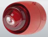 Marchio: UNITEK. Articolo: UTKASTB511308. Avvisatore ottico-acustico en54-3 e en54-23, base alta ip33c corpo rosso flash bianco da parete w-2,4-8