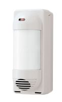 Marchio: ARITECH. Articolo: VX-402R. Rivelatore PIR da esterno a doppio fascio in versione a basso assorbimento (10microA) per sistemi senza fili, 14 zone di rilevazione regolabili, alta immunità ai falsi, regolazione sensibilità e conteggio impulsi, portata regolabile fino a 12x12mt con apertura selezionabile sino a 90°. Custodia IP54.