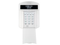 Marchio: COMBIVOX. Articolo: UNICA PRO WHITE. Tastiera LCD + LED su BUS RS485 compatibile con tutte le centrali Combivox. Display LCD a 2 righe permenù facilitato; 3 led di segnalazione; microfono-altoparlante per menù vocale; 1 zona di allarme (NC,NA, SING. BIL.) on board e lettore di prossimità integrato per le funzioni di inserimento/disinserimento el’attivazione di scenari. Dotata di staffa con circuito ad innesto per il collegamento al BUS per una installazionerapida e facile. Dimensioni (L x H x P in mm): 120 x 155 x 30.
