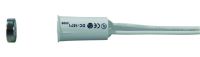 Marchio: DIAS. Articolo: DC1671. Contatto N.C. Ø mm 9.5 con magnete ad anello, portata mm 15, fissaggio pressione, 2 conduttori da 0.32 mm2 lunghezza mm 450. Colore bianco.