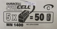 Marchio: PARADOX. Articolo: MN1400/50. Confezione di 50 pile alcaline 1.5V formato “C”