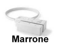 Marchio: TSEC. Articolo: CLH-300-N. Contatto CLIC serie H300, NC, tappi coprivite, cavetto 2m, 4 conduttori, tamper passante, stagno. Marrone.