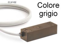 Marchio: TSEC. Articolo: CLV-02-G. Sensore inerziale CLIC serie V a vista, resinatura completa, cavetto 2 metri,grigio (G). Disponibile marrone (N) o bianco (W) su ordinazione.