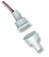 Marchio: UNITEK. Articolo: UTKCZ122I. Sensore inerziale plastico da incasso con contatto magnetico x porte fe - uscita cavo verso il basso