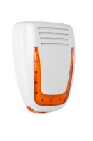 Marchio: VENITEM. Articolo: 20200229. Sirena autoalimentata a 13.8 Vdc con lampeggiante a led, sistema brevettato di illuminazione a led e scheda vocale. Mose L VOCAL LUX bianco opaco cal. Arancio.