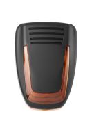 Marchio: VENITEM. Articolo: 20200223. Sirena autoalimentata a 13.8 Vdc con lampeggiante a led e sistema antischiuma-antishock, sistema brevettato di illuminazione a led e scheda vocale. Mose LS VOCAL LUX nero opaco cal. Arancio.