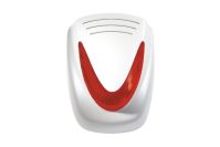 Marchio: VENITEM. Articolo: 20200452. Sirena autoalimentata a 13.8 Vdc con lampeggiante a led, sistema antischiuma-antishock e anti-perforazione. Murano LSP Bianco perlato Cal. Arancio.