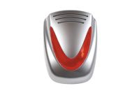 Marchio: VENITEM. Articolo: 20200460. Sirena autoalimentata a 13.8 Vdc con lampeggiante a led, sistema antischiuma-antishock e anti-perforazione. Murano LSP  Grigio perlato Cal. Arancio.