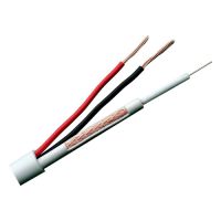 Marchio: DIERRETVCC. Articolo: vh-rg59up-300. Bobina  Cavo - 300 m - combinato: Micro RG59 e 2 Cavi e alimentazioneSpecificazioni Micro RG59: Conduttore interno Rame 0.404 mm - Isolamento PE Schiuma 2.0 mm - Conduttore esterno CCA intrecciato 80/0.12 mm - Guaina PVC 3.5 mmSpecificazioni 2 x Cavi alimentazione Conduttore interno CCA 7/0.38 mm - Isolamento PVC 1.8 mm (rosso/nero)Guaina esterna PVC 6.8 mm