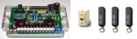 Marchio: ARMAS. Articolo: 104/3 KIT. Kit per attivazione sistemi d'allarme composto da: 1 scheda KB104, 3 chiavi KEY BIT codificate, 1 lettore MKB. Alimentazione: 12 V dc