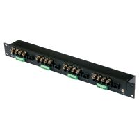 Marchio: ARITECH. Articolo: GEC-16VDPBC. Combiner UTP a 16 canali, passivo (Video-Power), protezione da sovratensioni e loop di terra