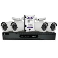 Marchio: DIERRETVCC. Articolo: VH-SF-KIT11. Safire - Kit CCTV 4 Camere Compatte Lente Fissa 1080p - Composto da: 1 x SF-HTVR6104A-HEVC 4 CH H.265+/H.265 1080p - 1 x HD1TB Disco Duro 1TB speciale per videovigilanza Wester Digital WD10PURX - 4 x SF-CV029IB-F4N1 Telecamera bullet ECO 1080P 3.6 mm IR 20m IP66