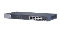 Marchio: HIKVISION. Articolo: DS-3E0518P-E/M. Gli switch DS-3E0518P-E sono PoE Gigabit di livello 2switch non gestiti, che forniscono 16 porte PoE Gigabit,una porta RJ45 a 10/100/1000 Mbps e unaPorta in fibra ottica SFP 10/100/1000 Mbps. Gli interruttorifornire tecnologia PoE avanzata e connetterne altredispositivi ad alte prestazioni. Nel frattempo, tutto Gigabitle porte garantiscono una trasmissione stabile dei dati.16 porte GigE Gigabit PoE, 1 porta Gigabit RJ45 e 1 porta Gigabit SFP in fibra ottica.Standard IEEE 802.3at / af.Standard IEEE 802.3, IEEE 802.3u, IEEE 802.3x, IEEE 802.3ab e IEEE 802.3z.6 sovratensioni KV per porte PoE.Gestione dell’alimentazione PoE.Accesso alla rete Gigabit.Progettazione di avanzamento e non blocco della velocità del filo.Commutazione store-and-forward.Calotta in metallo solido ad alta resistenza.
